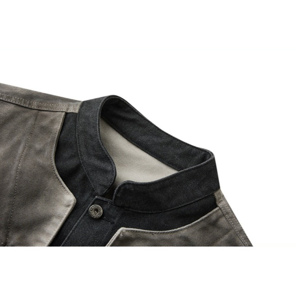 Vintage Washed Gradient Denim Jacket - Thrashink