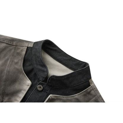 Vintage Washed Gradient Denim Jacket - Thrashink