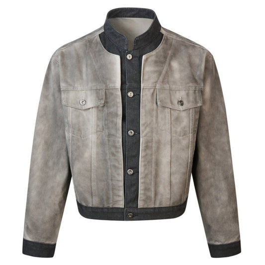 Vintage Washed Gradient Denim Jacket - Thrashink