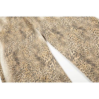 Vintage Washed Leopard Print Casual Pants - Thrashink