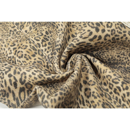 Vintage Washed Leopard Print Casual Pants - Thrashink