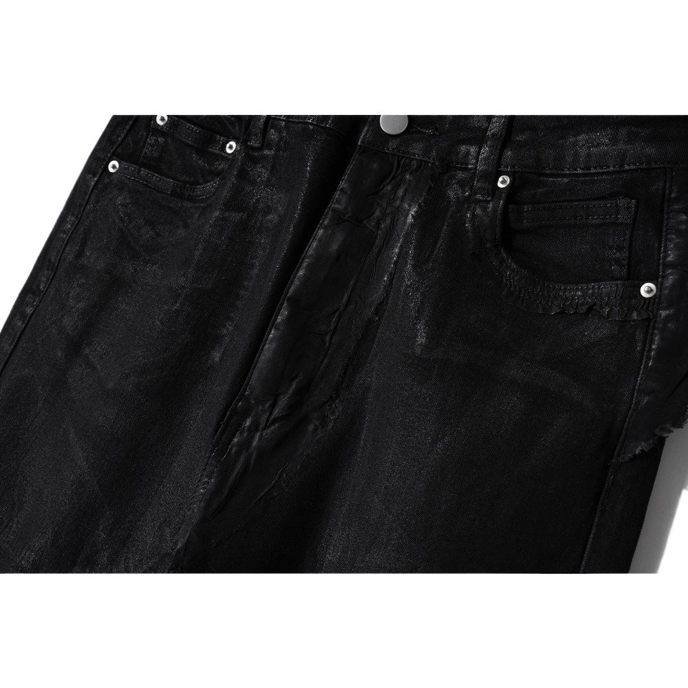 Vinyl coating Shiny Bootcut Jeans - Thrashink