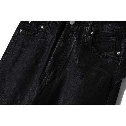 Vinyl coating Shiny Bootcut Jeans - Thrashink