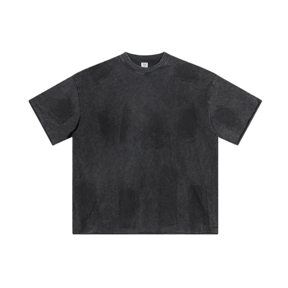 Washed Distressed Short Sleeve Shirt - Thrashink
