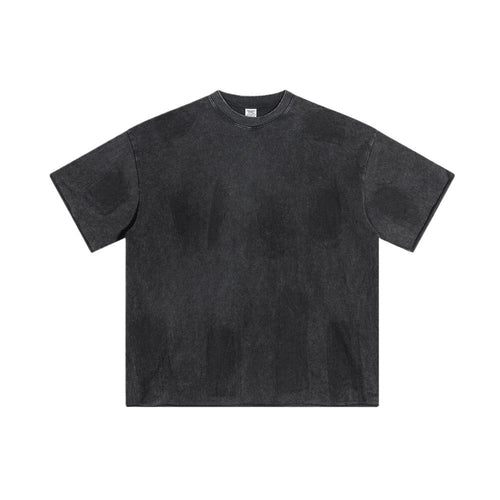 Washed Distressed Short Sleeve Shirt - Thrashink
