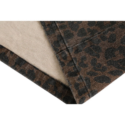 Washed Leopard Print Work Jacket - Thrashink