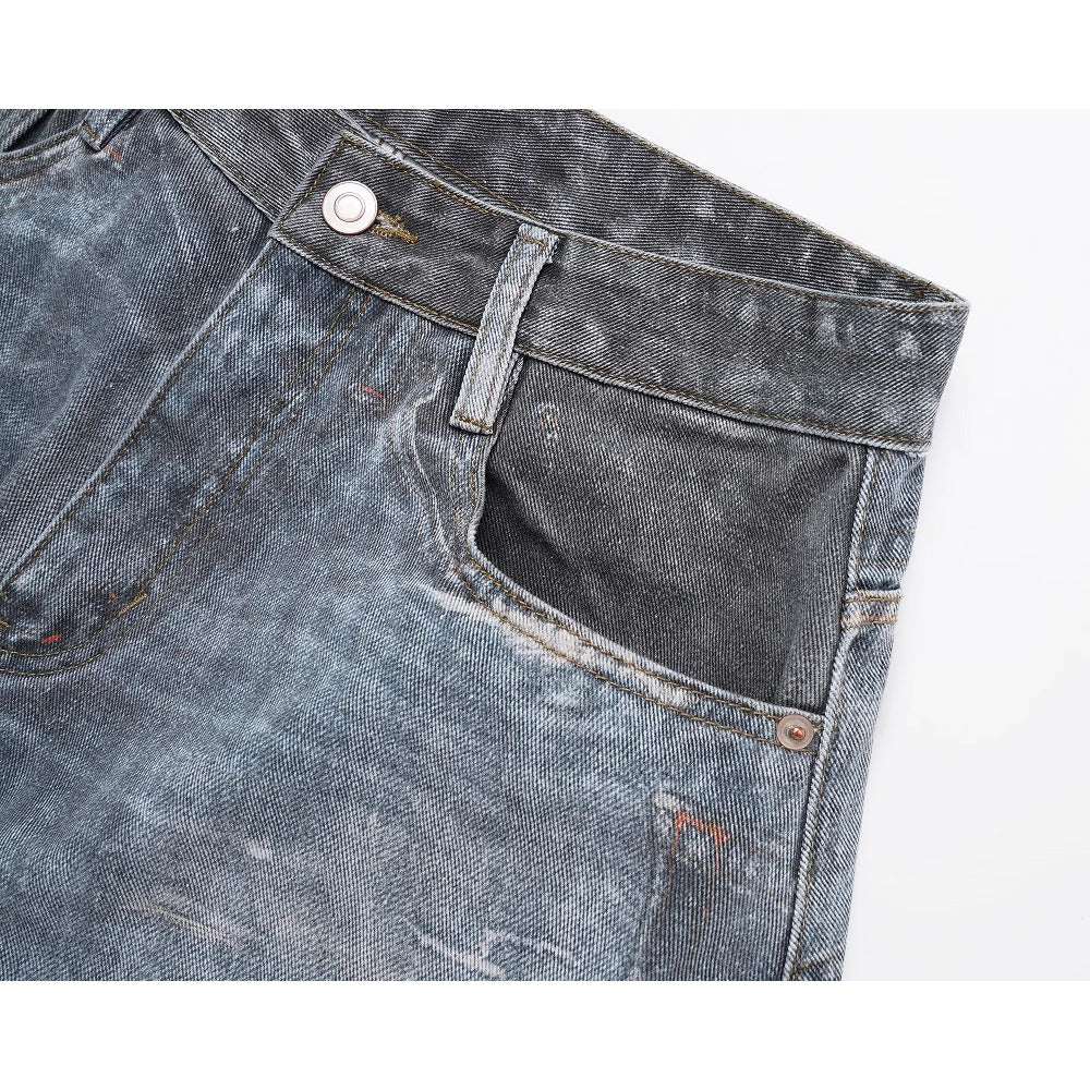 Washed Print Scimitar Jeans - Thrashink