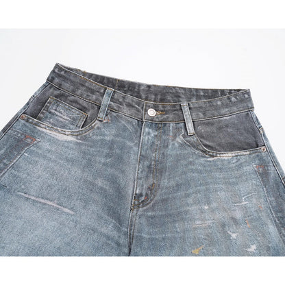 Washed Print Scimitar Jeans - Thrashink