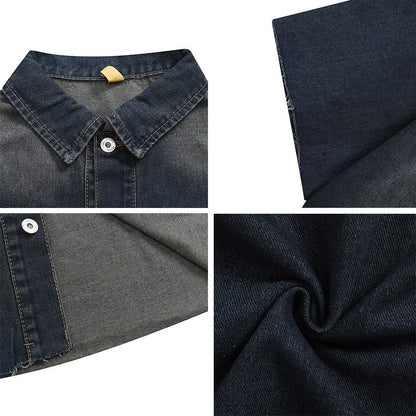 Washed Ripped Denim Shirts - Thrashink