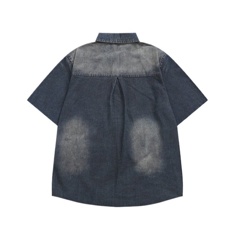 Washed Ripped Denim Shirts - Thrashink