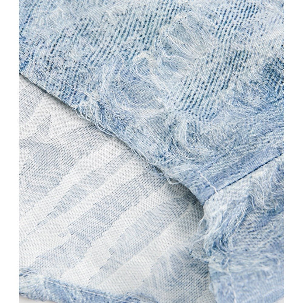 Washed Tie - dye Denim Shirt - Thrashink