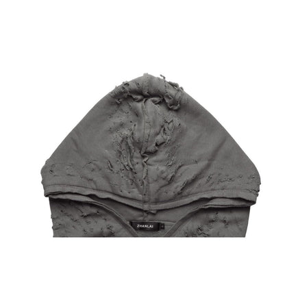 Wasteland - style Distressed Zip - up Hoodie - Thrashink