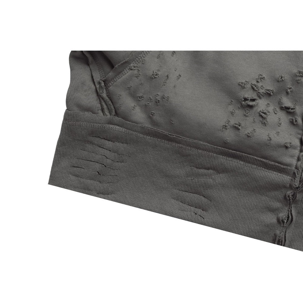 Wasteland - style Distressed Zip - up Hoodie - Thrashink