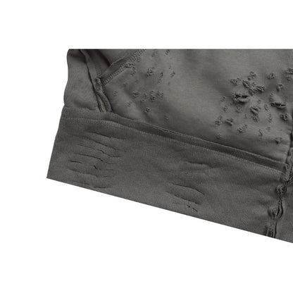 Wasteland - style Distressed Zip - up Hoodie - Thrashink