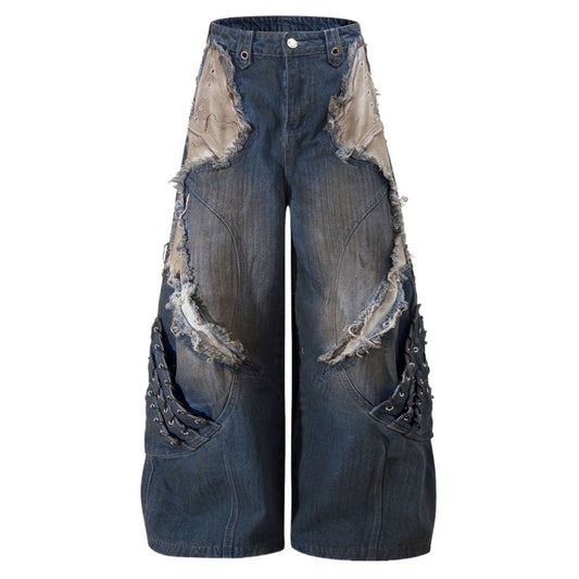 Wasteland Wide - Leg Patch Jeans - Thrashink