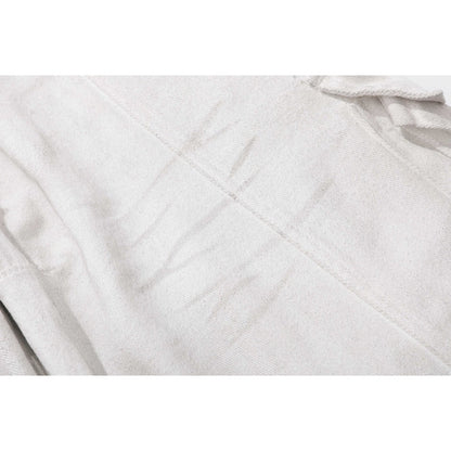 White Gradient Distressed Loose Cargo Pants - Thrashink