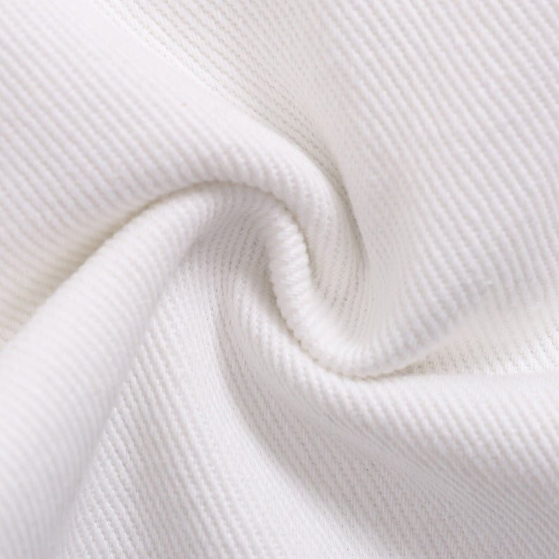 White Wide Leg Loose Fitting Jeans - Thrashink