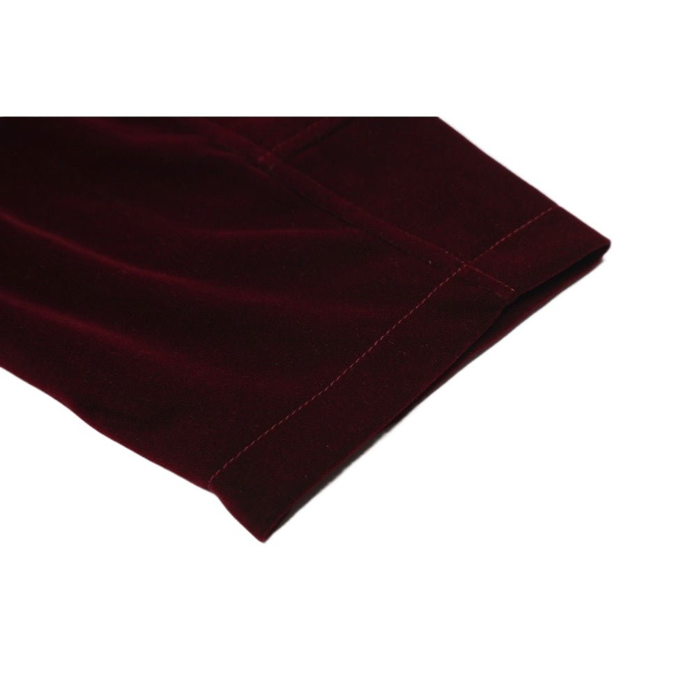 Wine Velvet Pearl - Embellished Jacket - Thrashink