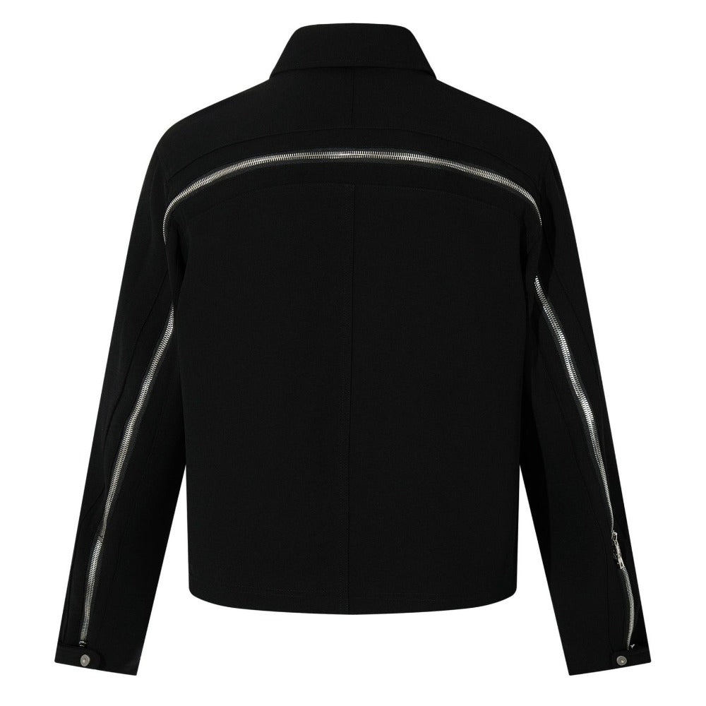 Zip Back Statement Collared Jacket - Thrashink
