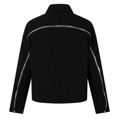 Zip Back Statement Collared Jacket - Thrashink